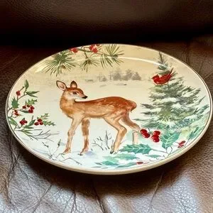Robert Stanley Dining Reindeer In Winter Landscape 85 Ceramic